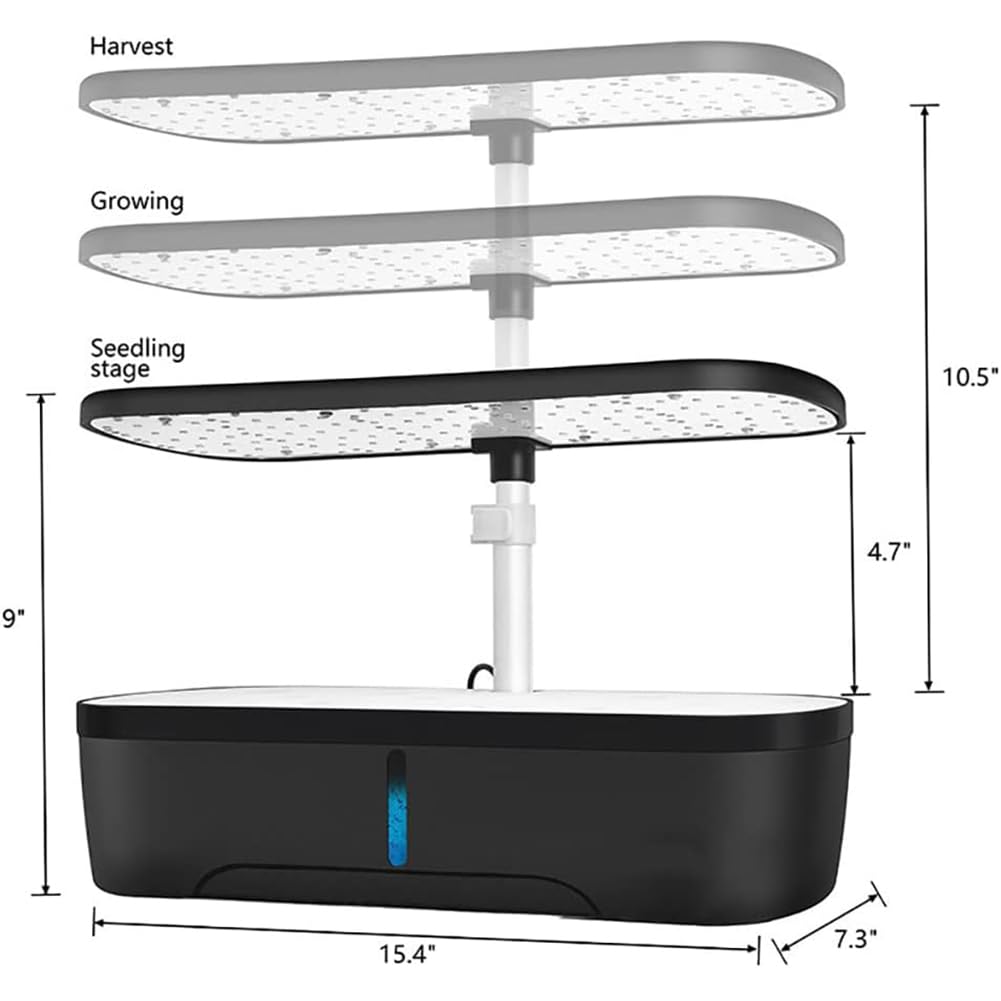 Sistema de cultivo hidropónico,kit de germinación de jardín inteligente,12 cápsulas Kit de jardín de hierbas para interiores Kits de germinación con temporizador automático,con luz de crecimiento LED