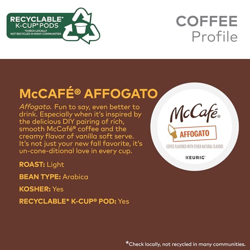 Image of McCafe Affogato, Single Serve Keurig K-Cup Pods, Flavored Coffee, Limited Edition, 96-Count Box (4 Packs of 24)