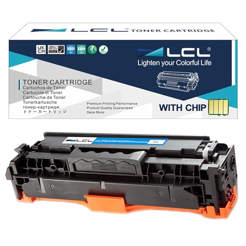 LCL Remanufacturado Cartucho de tóner 304A CC531A (1 Cian) Reemplazo para HP Color LaserJet CP2020/CP2025/CP2025dn/CP2025n/CP2025x/CM2320/CM2320fxi/CM2320n/CM2320nf