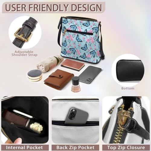 Image of Leather Purses for Women, Leather Hobo Bags for Women Travel Sling Purse Triple Zippered Pockets Shoulder Bag