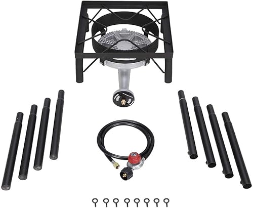 Miniatura 9 de Estufa de quemador de propano, cocina de gas propano, estufa de campamento al aire libre, quemador de propano de alta presión, regulador PSI