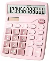 Calculadora de Mesa Rosa Visor Grande 12 Dígitos Solar E Pilha Dexin-837b
