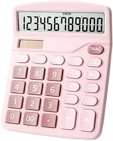 Calculadora de Mesa Rosa Visor Grande 12 Dígitos Solar E Pilha Dexin-837b