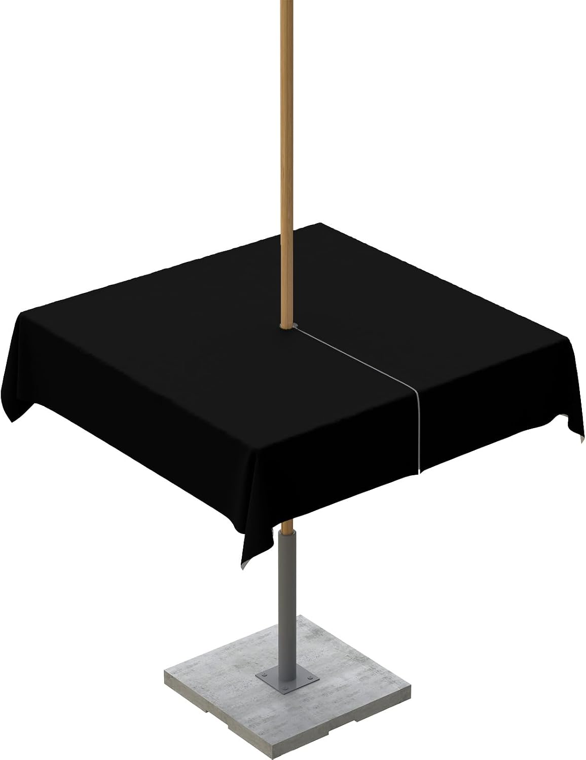 QueenKer Outdoor Tablecloth with Umbrella Hole, Solid Color Black Square Tables Waterproof Tabletop Collection for Patio, Garden, Picnic, Camping 54 x 54 inch