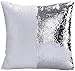 Odwracalna satynowa Sofa Sofa Waist Poduszka Pokrywa Poszewka na poduszkę Slip 40x40cm (Color : Bianco)