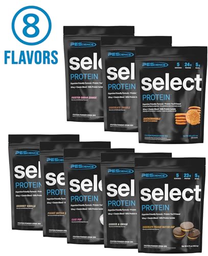 Image of PEScience Select Protein Powder Variety Pack - 8 Flavors - 40 Servings - Protein Powder Sample Pack, Whey and Casein Blend, Keto Friendly, Gluten Free, Digestion Friendly, Amazing Taste