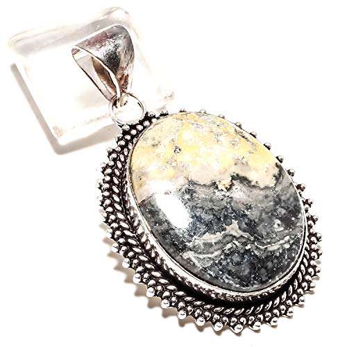 Pendentif en jaspe argent 925 bijoux artisanaux fins avec pendentif cabochon unique SF-2293