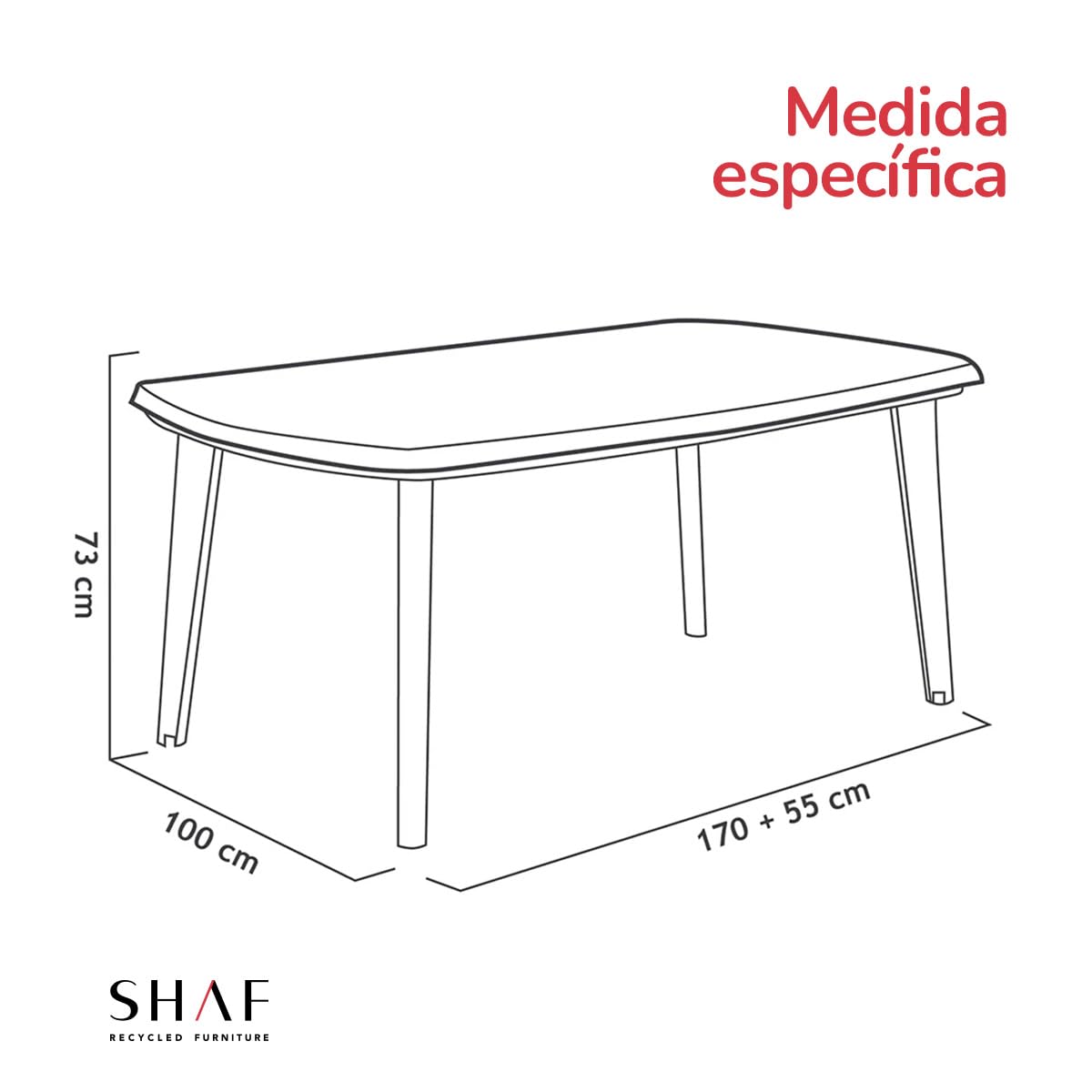 SP Berner Shaf - Atlantic | Mesa Jardin Extensible de Color Verde | Fabricado en España con Materiales Reciclados