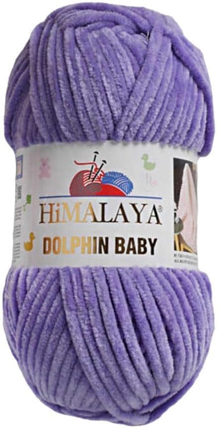 Himalaya Dolphin Baby Yarn Each Skein 100gr 120m Super Bulky Yarn for Knitting&Crocheting Ideal for Cardigans Shawls Blankets Hats and Home Textiles (1, 80364 Light Purple) — image 1