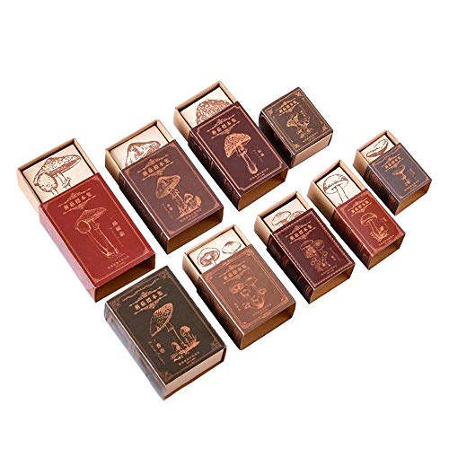 image for Wooden Mushroom Scrapbook Stamp, Doraking Creative Vintage Mushroom Sh