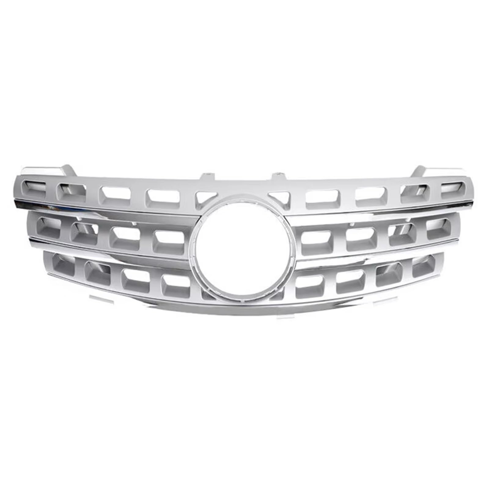 Kühlergrille Für Mercedes Für Benz Für ML W164 2005-2008 Für ML320 Für ML350 Für ML500 Für AMG GTR Stil Stoßstange Grille Vorne Racing Frontgrill(A-Chrome Silver)