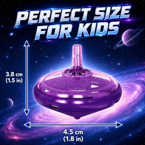 Image of LED Flashing Spinning Tops for Kids, Bulk Party Favors and Classroom Prizes (Galaxy - 100 Piece)