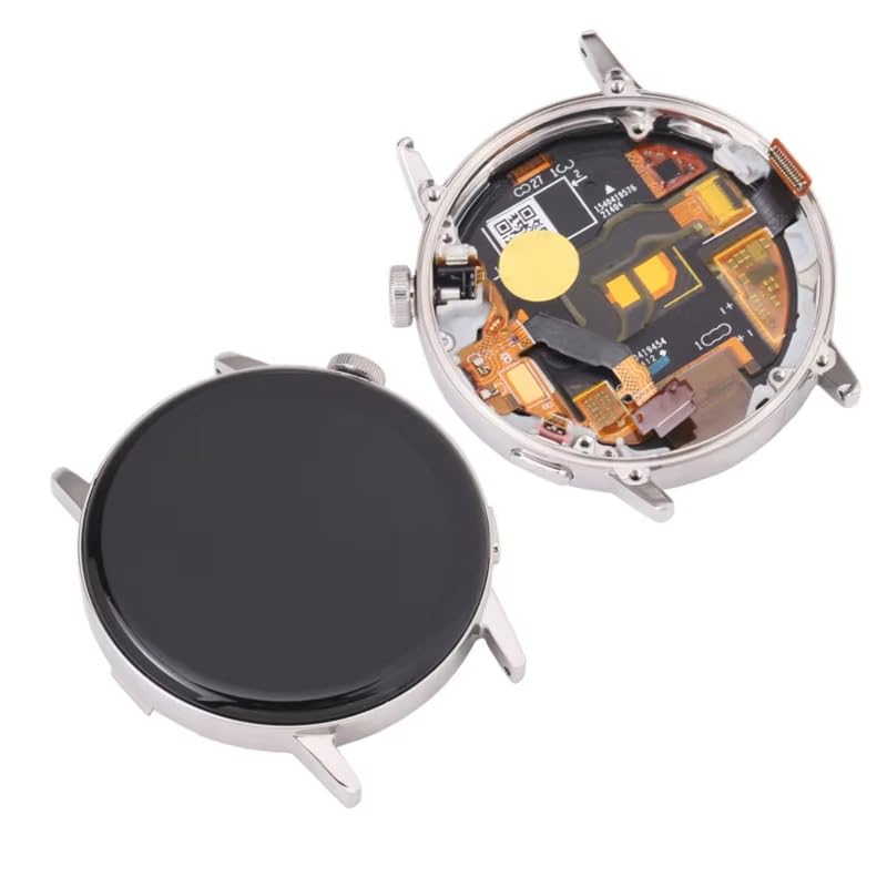 YOOOKOOO - Pantalla LCD y pantalla táctil para Huawei Watch GT3 de 42 mm con marco, color plateado
