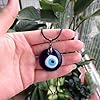 YITAIYUAN Evil Eye Pendant Necklace Resin Leather Rope Chain Turkish Protect Lucky Necklace for Women Men Gifts blue eye necklace silver #1