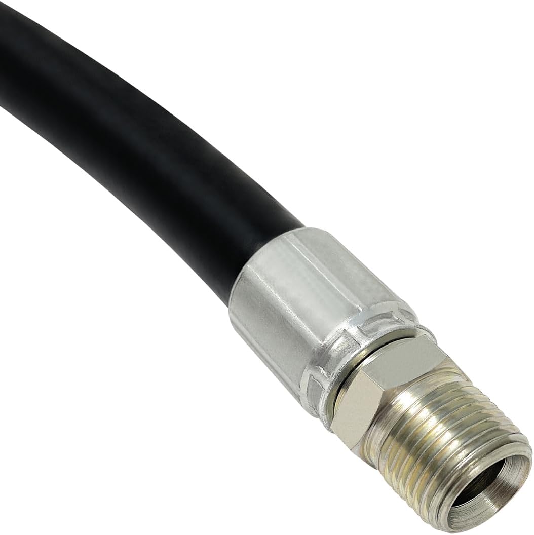 1/2" Hydraulic Hose Assembly, Double Wire Braid, Female JIC Straight Swivel x Male NPT Straight, 4000 PSI, 36" Length