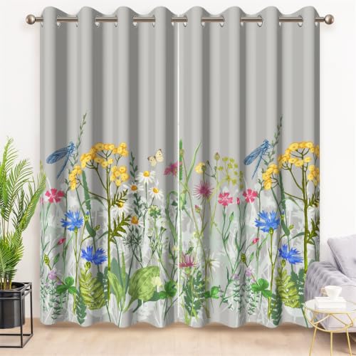 Rideaux fleurs sauvages pour salon ambiance nature et cosy - 3