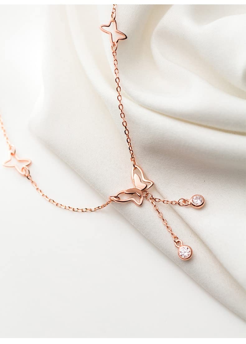 Tobillera Con Borlas De Mariposa Bonita De Circón Radiante Para Mujer, Tobillera Ajustable De Plata De Ley 925, Joyería Fina De Insectos