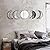 YUBAIHUI Scandinavian Bohemian Home Wall Decor Moon Phase Decorative Mirror Set Acrylic Bedroom Decoration Self Adhesive Ornament Living Room Decor (Black)