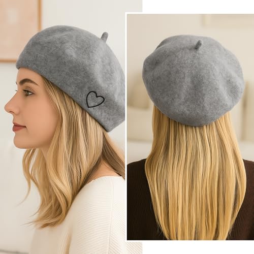 Gorro boina de lana estilo francés para mujer y bebé miniatura 6