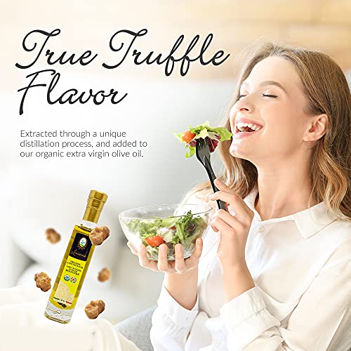 Louianna - Organic White Truffle Oil, Gluten-Free Truffle Seasoning, Truffle Oil For Drizzling, Made With Extra Virgin Olive Oil And Fresh White Truffle, 100 Ml #TOP3