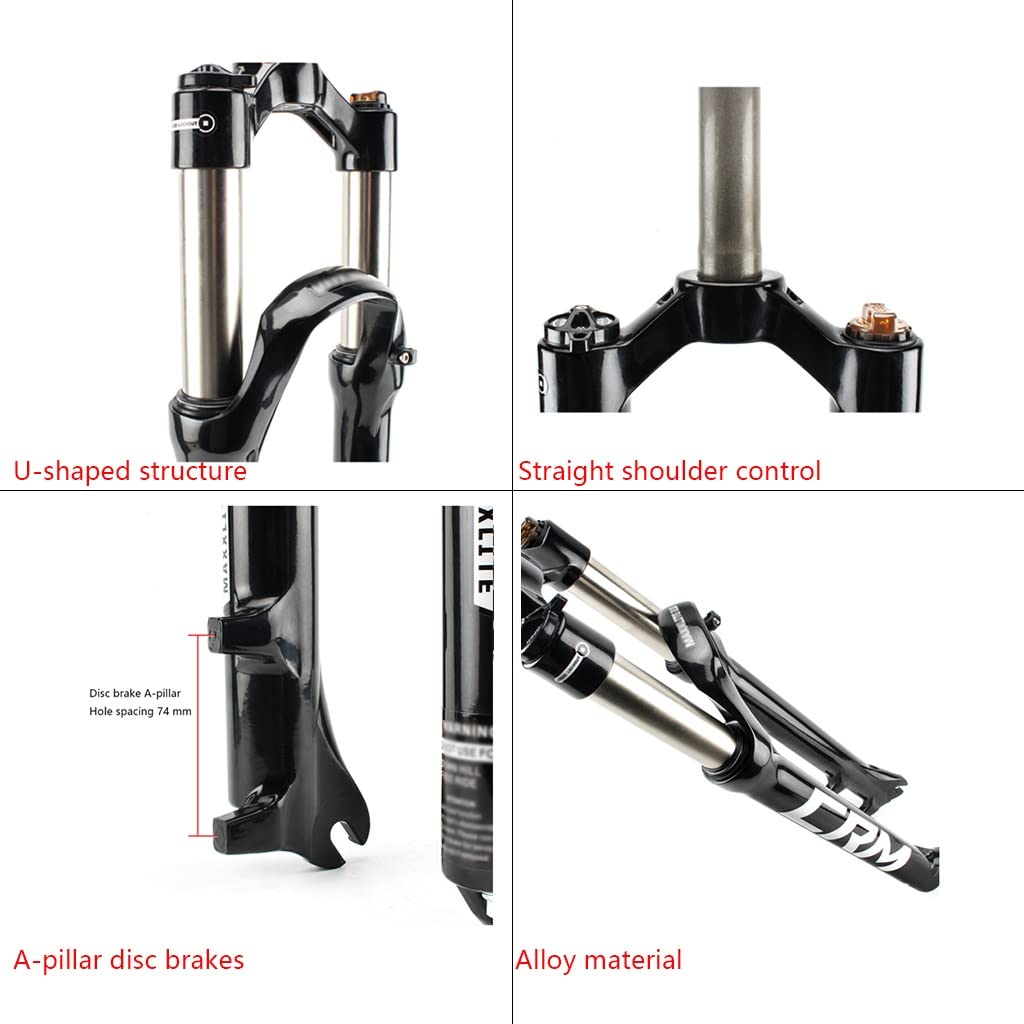 MTB Fahrrad Federgabel 26 27,5 29 Zoll Fahrrad Feder Gabel XC Fahrradgabel Gabeln 100mm Federweg Scheibenbremse QR 9MM 1-1/8 ” Straight Tube Fahrrad Zubehör