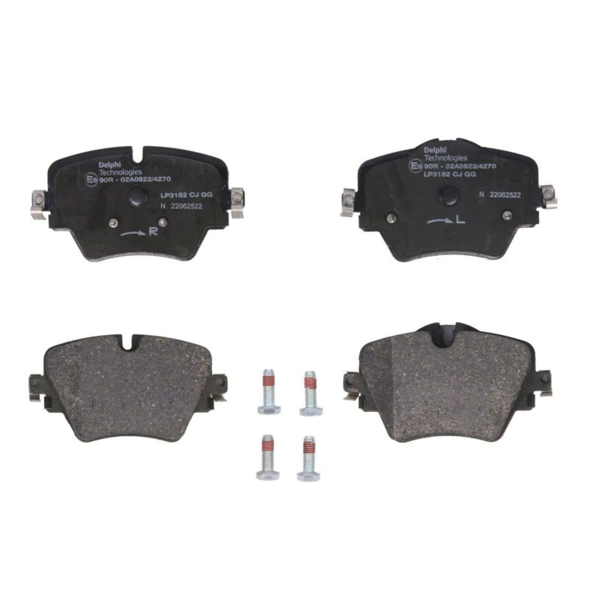DELPHI Juego de pastillas de freno Delantero con accesorios LP3182 Juego de pastillas de freno Compatible con BMW 3 Touring G21, G81 5 Sedán G30, F90 5 Touring G31 X1 F48, MINI Hatchback F56