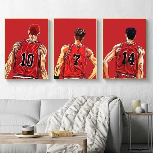 KemneT Classique Slam Dunk personnage Toile tableau peinture affiches abstraite Toile tableau Murale Art Tableaux chambre salon Decoration à la maison 50x70...