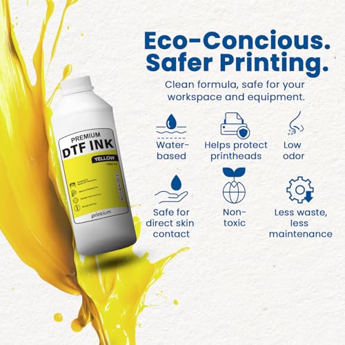 Image of DTF Ink Yellow 33.8 fl oz (1000ml) | High Opacity Clog-Free Formula | Compatible with ET8550 L1800 XP600 I3200 4720 XP15000 & All Printheads | Reliable Color Accuracy & Smooth Flow