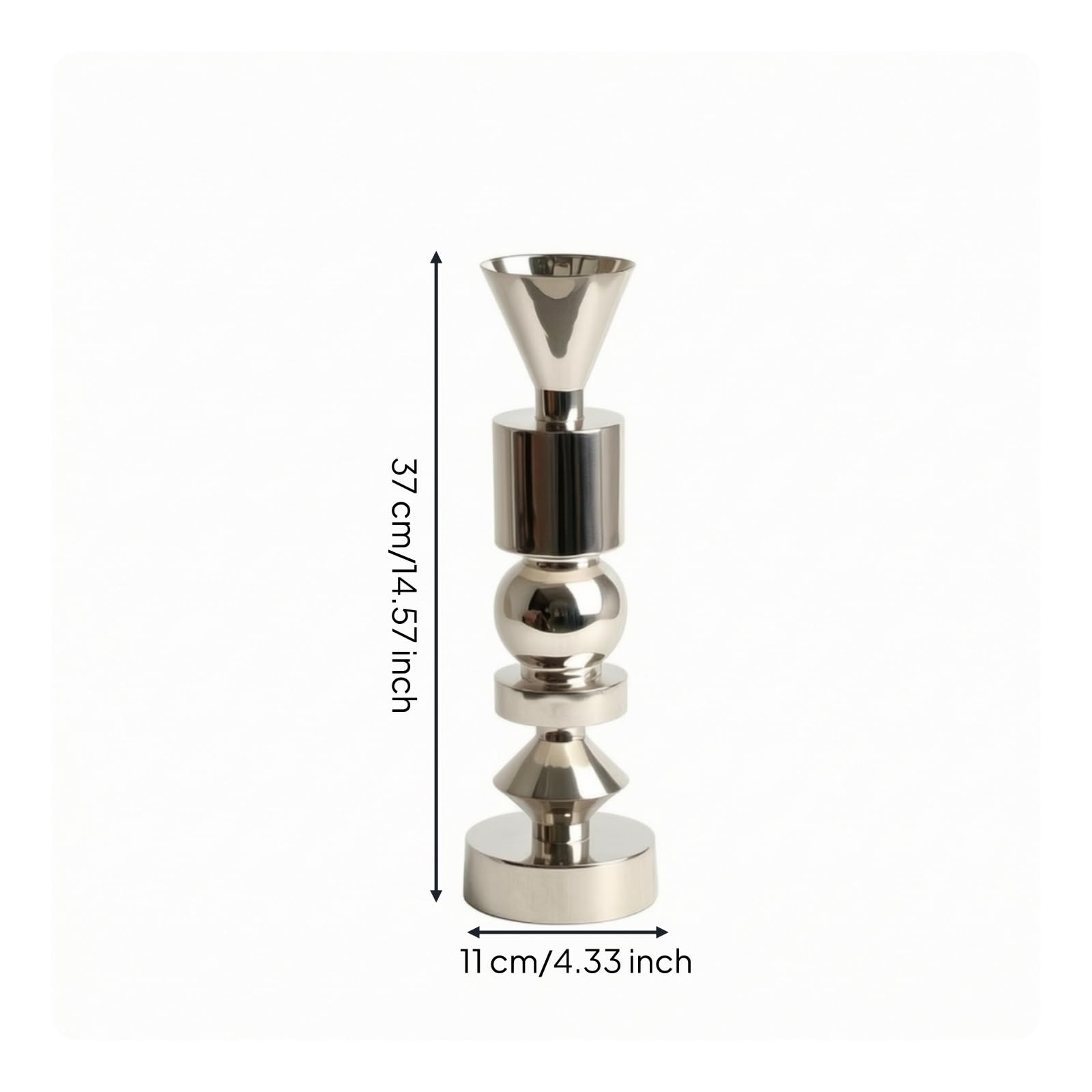 Bougeoir en Aluminium Morne Bougeoir avec Base Lestée Argenté Chanlier pour Hôtel, Size to 3, Petit