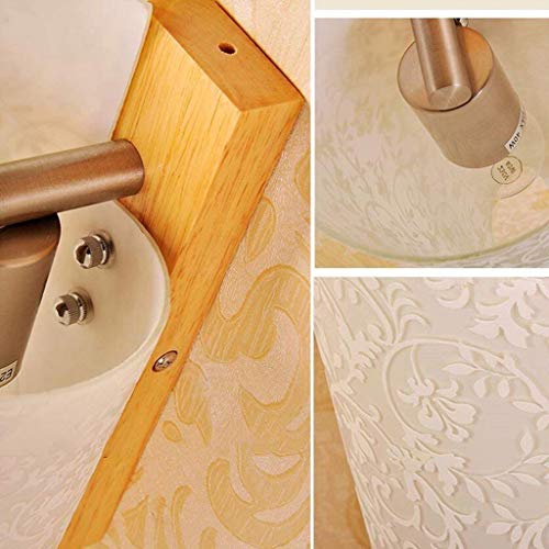 Aplique de pared de madera maciza estilo japonés para dormitorio y pasillo 3