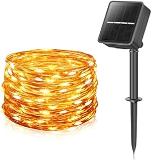 AKASUKI Solar String Lights Outdoor, 24m/79Ft 240 LED Copper Wire Fairy Light with 8 Lighting Modes, Waterproof Garden Lights for Tree, Patio, Fence, Party, Wedding Decorative (Warm White)