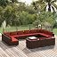 Brown and Cinnamon Red/4x Corner + 9x Middle + Table/14 Piece