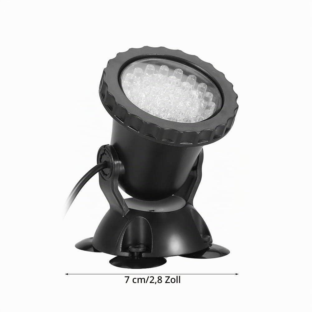 Unterwasserbeleuchtung Unterwasserleuchte Strahler Aquarium Licht Wasserdichtes IP 68 LED Unterwasser Strahler mit Fernbedienung für Wasser Garten Teich Fisch Tank(mit 4 Strahler)