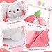 MIAODAM Bunny Stuffed Animal Reversible Cuddle Bunny Stuffed,Strawberry Bunny Transformed Rabbit Plush Zipper,Turns Into Ears Bunnies Plushies Toy Cute Stuffy Doll Easter Girlfriend Gift