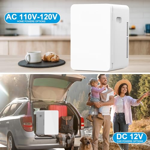 Image of advwin 22L Mini Fridge for Bedroom, 30 Cans Portable Cooler & Warmer Compact Refrigerators with AC /DC Power for Skin Care, Beverage, Cosmetics, Food, Drinks, Office Desk Dorm Room