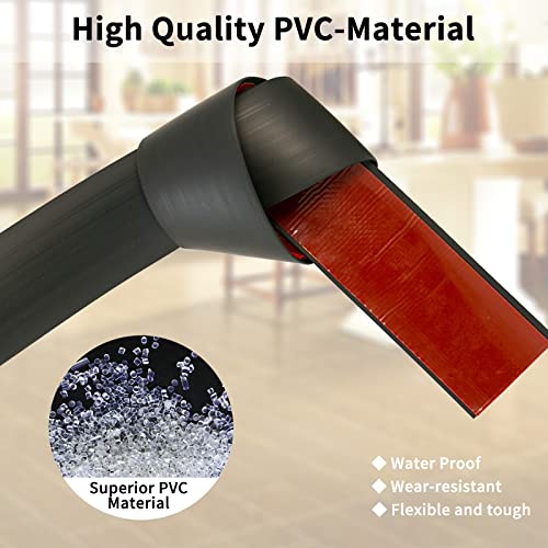 10Ft Vinyl Floor Transition Strip Carpet To Tile Cover Strips,Self Adhesive Flooring Transitions Laminate,2" Wide Floor Flat Edge Trim Strip For Threshold And Doorway,Black Wood Grain Design #TOP1