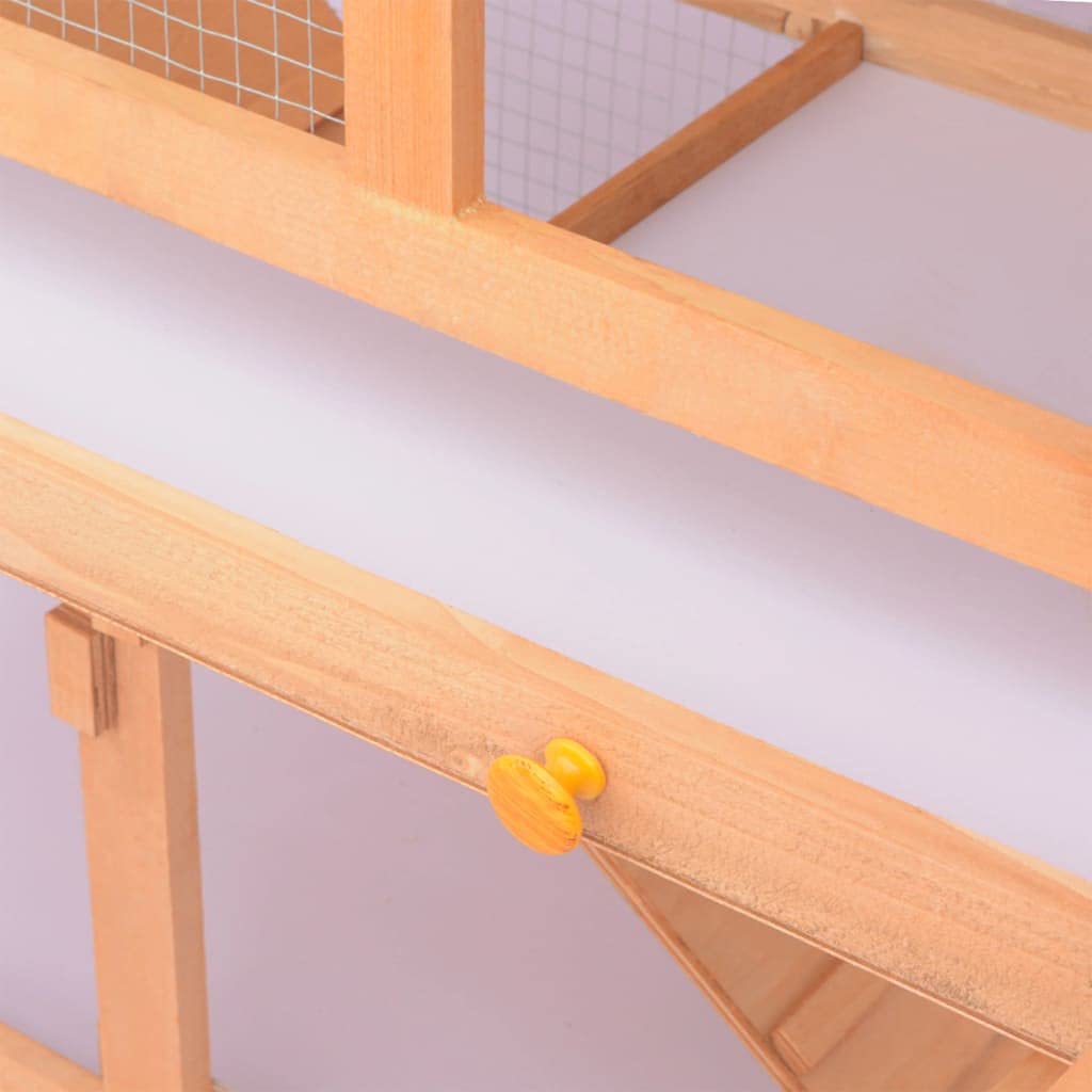 Kleintier-/Kaninchenstall - Hasenstall - aus edlem massiven Vollholz ideal für draußen - Einfach zu reinigen Dank der Kotschublade - 140x65x119 cm Holz