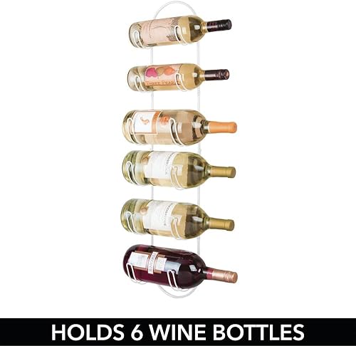 Miniatura 5 de mDesign Toallero de acero para montaje en pared con 6 compartimentos, toallero y organizador de almacenamiento de toallas para baño, tocador,