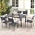 U-MAX 7-Piece Aluminum Outdoor Dining Set, Patio Table and Chairs Set for 6 Morden Outdoor Furniture Set with Aluminum Frames, Rectangular Table and Stackable Chairs for Garden, Black