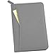 Lcjtop Junior Business Padfolio - A5 PU Leather Portfolio Binder & Zippered Binder Folder with 5 x 8 Writing Pad and Interior Storage Pocket Executive Business Organizer for Women,Gray