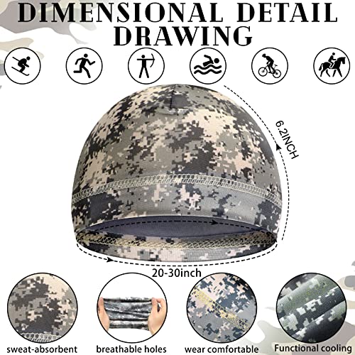 10 Pcs Men Cooling Skull Caps Helmet Liner Sweat Cap Wicking Beanie Welding Caps Do Rags Head Wrap For Women Teens (Novelty Style) #TOP6