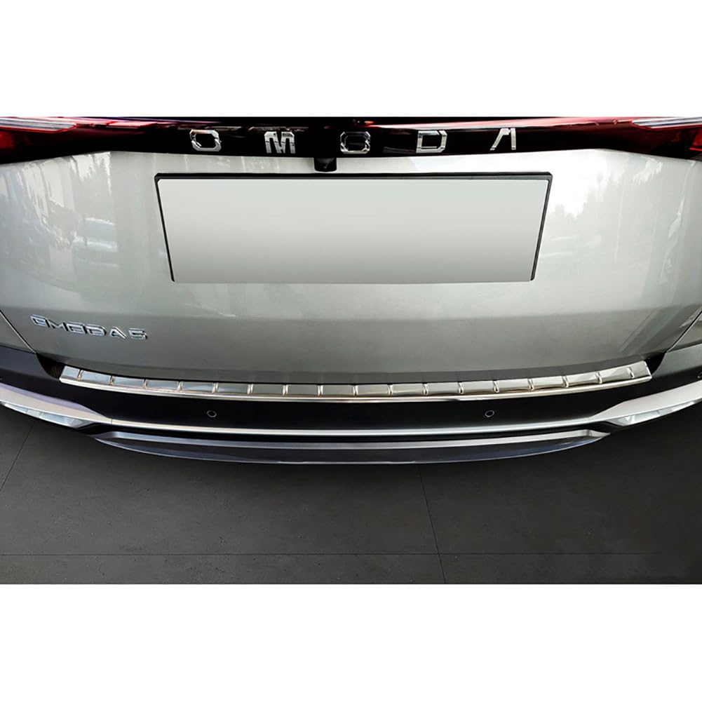Avisa Stainless Steel Rear bumper protector compatible with Omoda 5 2024- 'Ribs', Silver