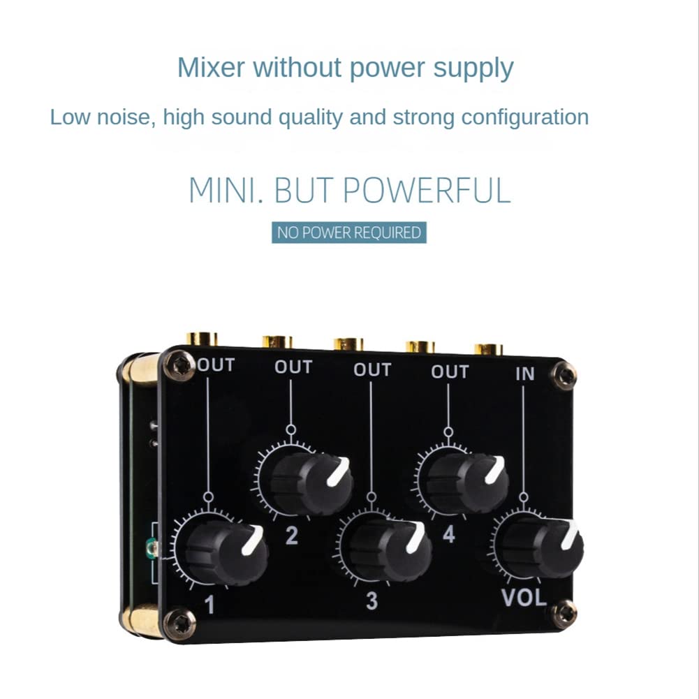 TM400 Mini frullatore stereo a 4 canali 1 in 4 Out per registrazioni in studio, mixer audio passivo piccolo e sofisticato