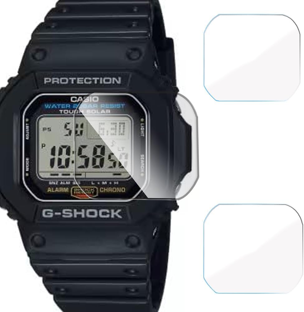 FCS smartwatch screen guard for Casio Watch | Pack of 3 | Edge to Edge Coverage | Ultrathin 0.33mm 9H anti shock screen protector (Casio G-Shock G-5600UE-1DR)