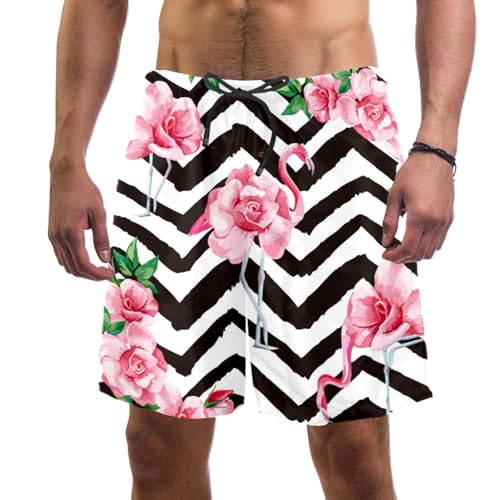 Swim shorts flamant rose et rayures pour vos journées farniente