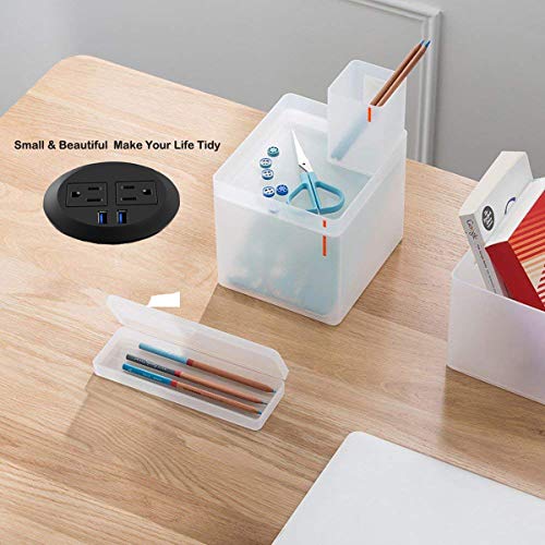 Desk Power Grommet Outlet, Recessed Power Strip Socket with USB, Connect 2 Plug, Power Station Center for Furniture Conference Room Office Kitchen Table