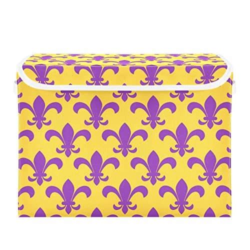 Linqin Closet Storage Box Storage Baskets For Towel Mardi Gras Purple Clothes Organization 12X12X16 #TOP6
