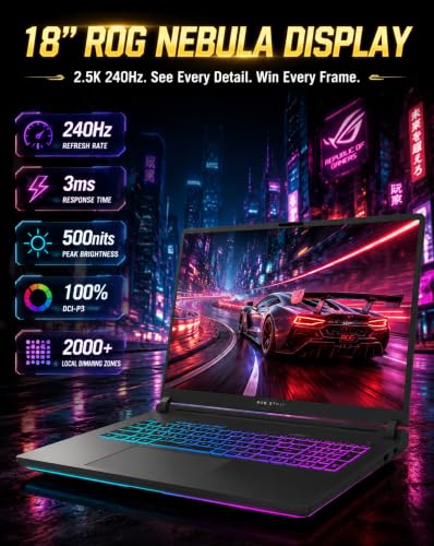 Image of ASUS ROG Strix G18 Gaming Laptop, 18 inch 2.5K 240Hz 500nits Display