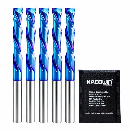 5PCS 1/4 Shank Compression Router Bit Solid Carbide CNC Woodworking