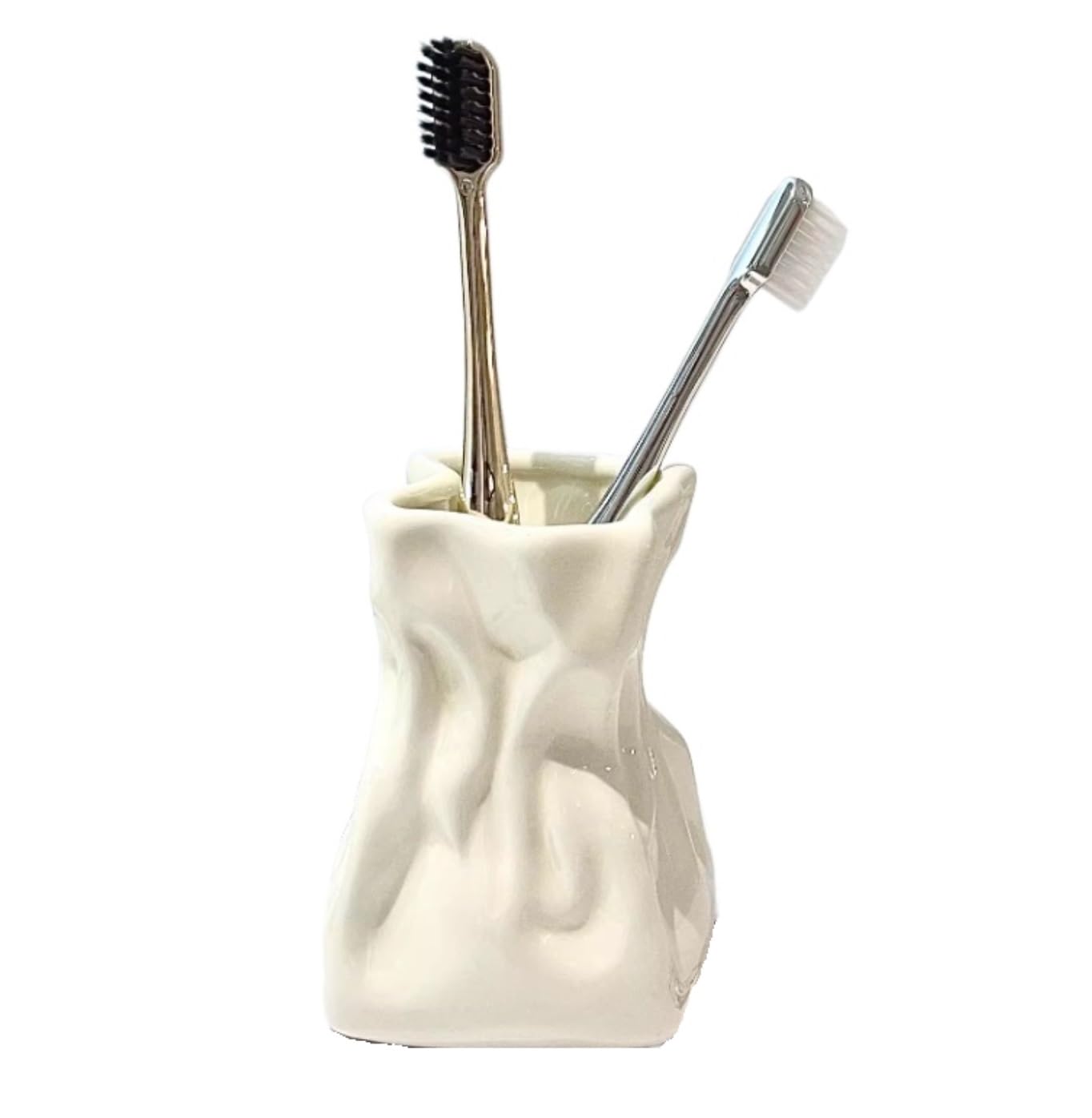 Portacepillos De Dientes para Baño Y Ducha Soporte De Cerámica For Cepillos Dientes, Encimera, Pasta, Cepillo Maquillaje, Organizador Baño(White)